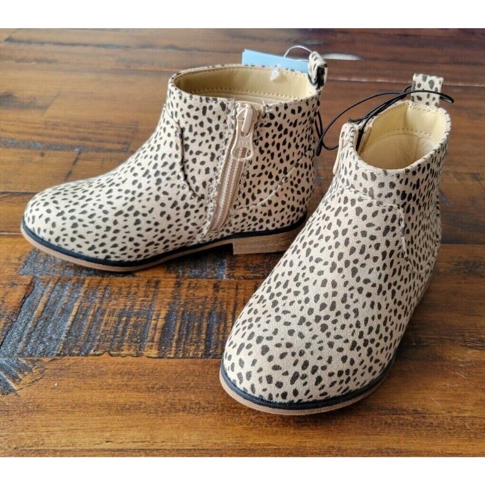 Cat and Jack Cheetah Print Boots Size 8 Toddlers Shoes Zip Close New w/ Tags